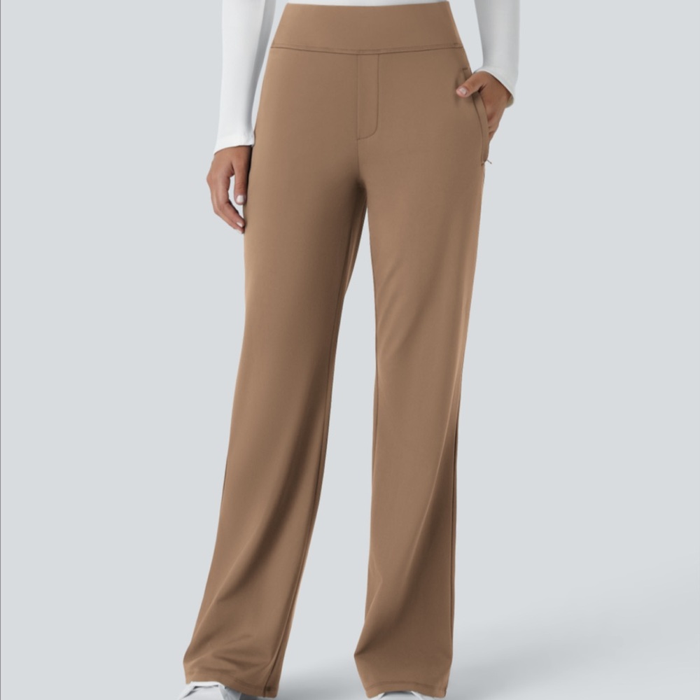 Halara mid rise flare work pants NWT